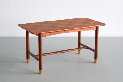Carl Axel Acking Carl Axel Acking Coffee Table in Teak and Brass SMF Bodafors Sweden 1950s