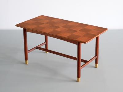 Carl Axel Acking Carl Axel Acking Coffee Table in Teak and Brass SMF Bodafors Sweden 1950s