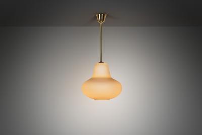 Carl Axel Acking Carl Axel Acking Opal Glass Hanging Lamp for ASEA Sweden ca 1940s