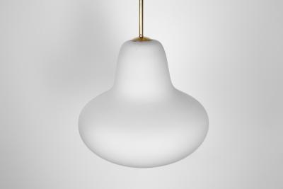 Carl Axel Acking Carl Axel Acking Opal Glass Hanging Lamp for ASEA Sweden ca 1940s