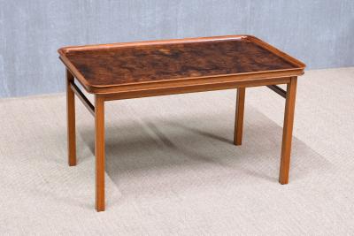 Carl Axel Acking Carl Axel Acking Walnut Burl and Mahogany Table Hjalmar Jackson Sweden 1930s
