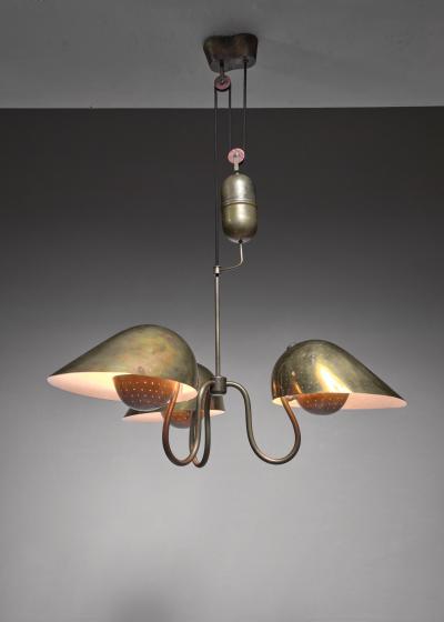 Carl Axel Acking Carl Axel Acking chandelier with counterweight Sweden 1940s