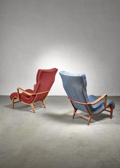 Carl Cederholm Carl Cederholm pair of easy chairs Sweden 1940s