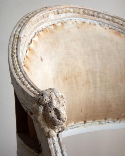 Carl Christoffer Gjorwell 19th Century Gustavian Barrel Back Armchair