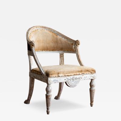 Carl Christoffer Gjorwell 19th Century Gustavian Barrel Back Armchair