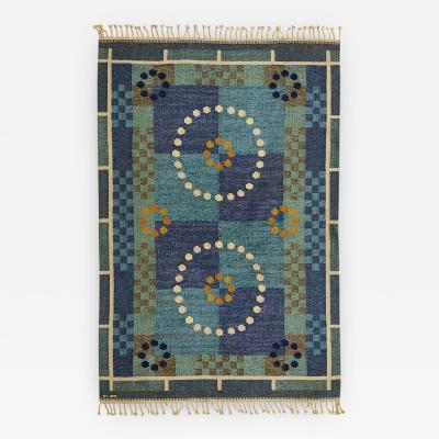 Carl Dagel SCANDINAVIAN MODERN WOOL FLAT WEAVE RUG BY CARL DANGEL