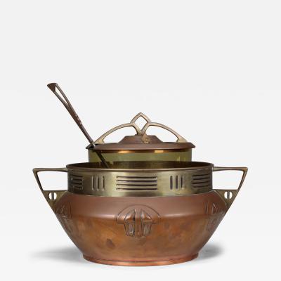 Carl Deffner An Early Secessionist Style Copper Brass Punch Bowl Lid