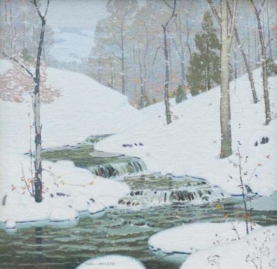 Carl E Lawless Oil on Canvas Entitled The White Mantle 