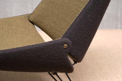 Carl Edward Matthes Sculptural Carl Edward Matthes Bicolor Lounge Chair with Footrest Denmark 1956