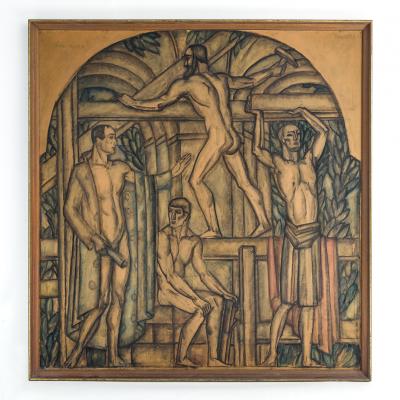 Carl Einar Andreas Forseth CARL EINAR ANDREAS FORSETH 1892 1988 ARCHITECT PAINTING ON BOARD