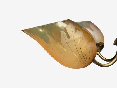 Carl Erik Bod n Chandelier Brass Glass Sweden 1940s