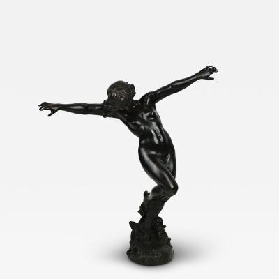 Carl F Binder Dancing Nude Bacchante Circa 1905 by Swiss Designer Carl Binder