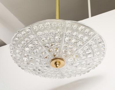 Carl Fagerlund 1950s Crystal and Brass Chandelier by Carl Fagerlund for orrefors