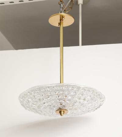 Carl Fagerlund 1950s Crystal and Brass Chandelier by Carl Fagerlund for orrefors