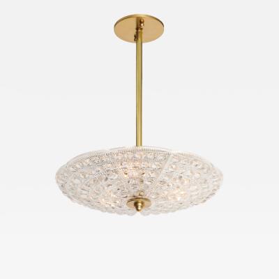 Carl Fagerlund 1950s Crystal and Brass Chandelier by Carl Fagerlund for orrefors