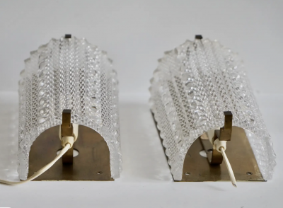 Carl Fagerlund A pair of wall lights by Carl Fagerlund for Orrefors