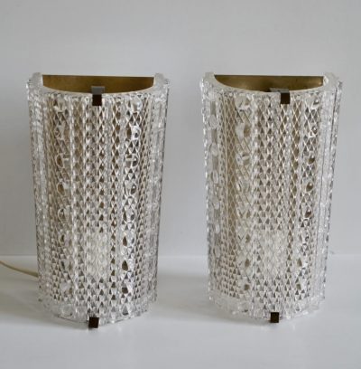 Carl Fagerlund A pair of wall lights by Carl Fagerlund for Orrefors