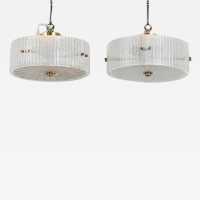 Carl Fagerlund CARL FAGERLUND Ceiling lamps Set of 2 glass Orrefors 1960 s 