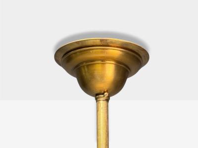 Carl Fagerlund Carl Fagerlund Brass Glass Pendant Lights Sweden 1940s