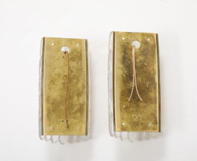 Carl Fagerlund Carl Fagerlund Crystal and Brass Sconces 4 Pairs Available 