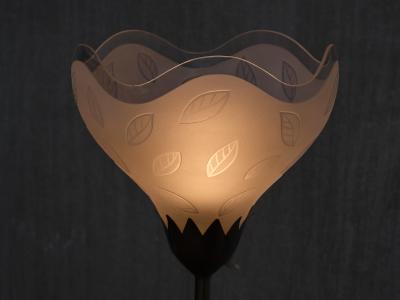 Carl Fagerlund Carl Fagerlund Floor Lamp in Mahogany Brass and Glass Orrefors Sweden 1950s