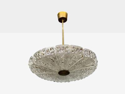 Carl Fagerlund Carl Fagerlund Pendant Light Textured Glass Brass Sweden 1960s