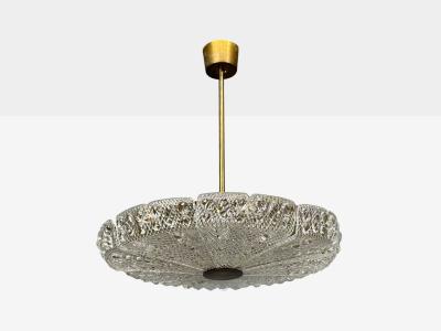 Carl Fagerlund Carl Fagerlund Pendant Light Textured Glass Brass Sweden 1960s