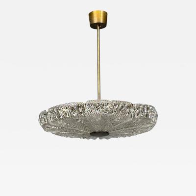 Carl Fagerlund Carl Fagerlund Pendant Light Textured Glass Brass Sweden 1960s