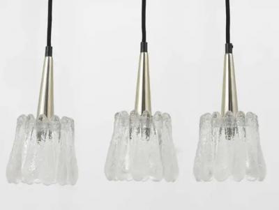 Carl Fagerlund Carl Fagerlund Set of Three Glass Pendant Lights by Orrefors Sweden 1960s