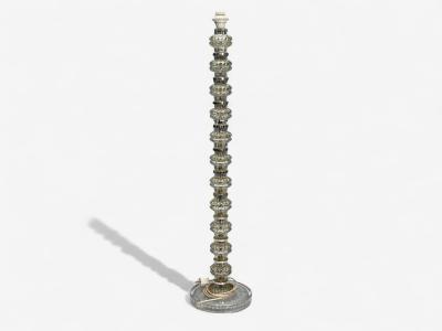 Carl Fagerlund Carl Fagerlund Swedish Modern Glass Nickel Floor Lamp Sweden 1970s