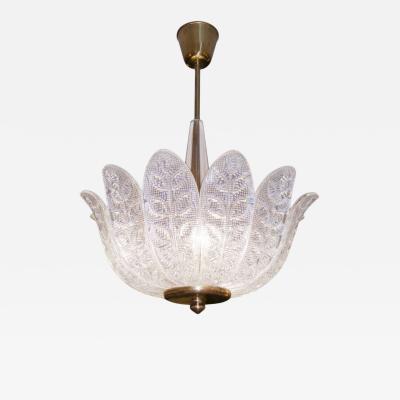 Carl Fagerlund Carl Fagerlund Swedish Modern Slumped Glass Pendant Light Sweden 1940s
