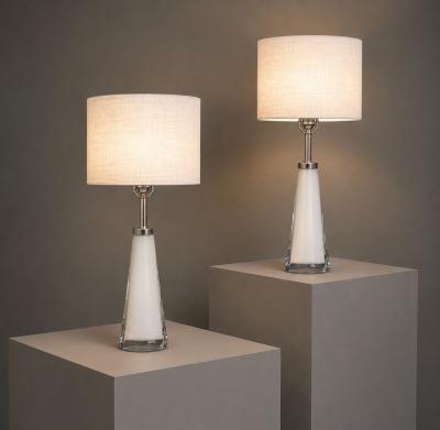 Carl Fagerlund Carl Fagerlund Swedish Modern Table Lamps White Glass Sweden 1960s