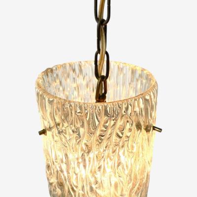 Carl Fagerlund Carl Fagerlund Swedish Modern Textured Glass Pendant Light Sweden 1940s