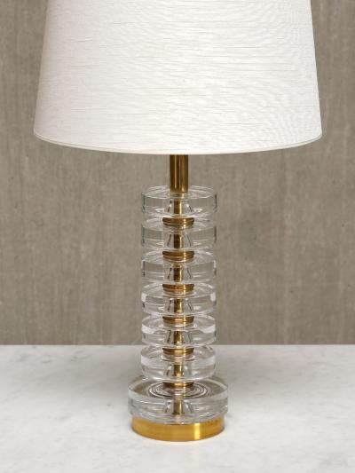 Carl Fagerlund Carl Fagerlund Table Lamp in Brass and Glass Orrefors Sweden 1950s