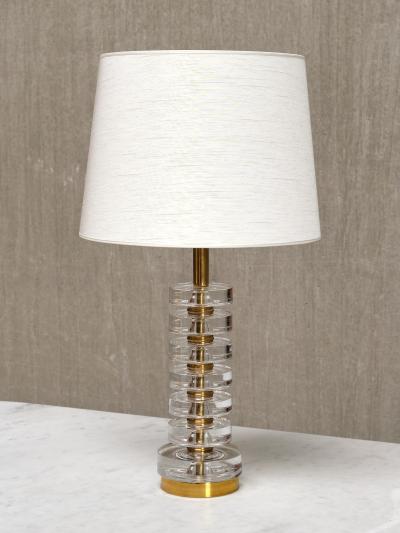 Carl Fagerlund Carl Fagerlund Table Lamp in Brass and Glass Orrefors Sweden 1950s