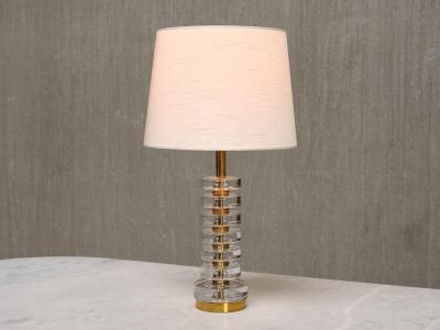 Carl Fagerlund Carl Fagerlund Table Lamp in Brass and Glass Orrefors Sweden 1950s