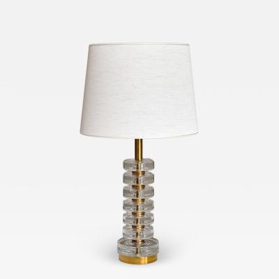 Carl Fagerlund Carl Fagerlund Table Lamp in Brass and Glass Orrefors Sweden 1950s
