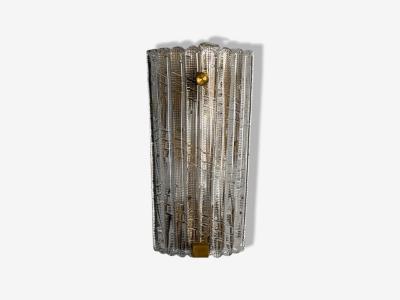 Carl Fagerlund Carl Fagerlund Textured Glass Brass Large Wall Sconce Sweden 1940s