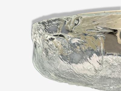 Carl Fagerlund Carl Fagerlund Textured Glass Nickel Flush Mount Fixture Sweden 1950s