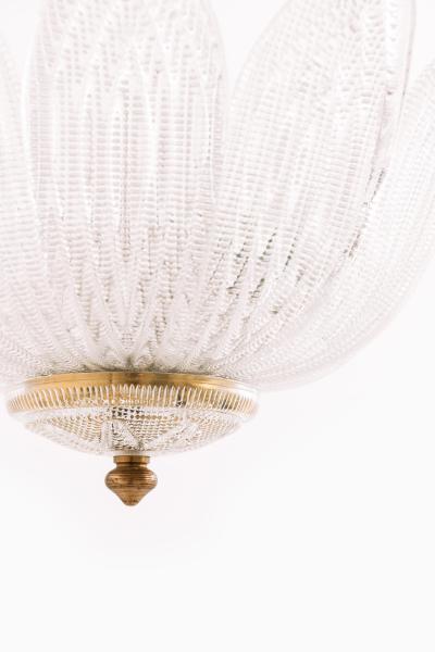 Carl Fagerlund Ceiling Lamp by Carl Fagerlund in Brass Glass 1960s