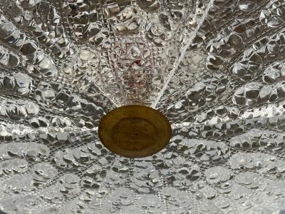 Carl Fagerlund Chandelier Textured Glass Brass Sweden 1960s