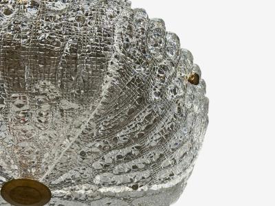 Carl Fagerlund Chandelier Textured Glass Brass Sweden 1960s