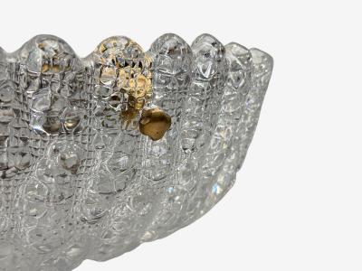 Carl Fagerlund Chandelier Textured Glass Brass Sweden 1960s
