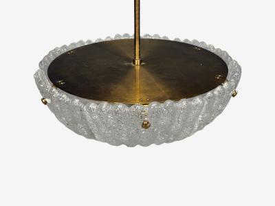 Carl Fagerlund Chandelier Textured Glass Brass Sweden 1960s