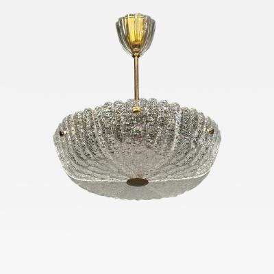 Carl Fagerlund Chandelier Textured Glass Brass Sweden 1960s