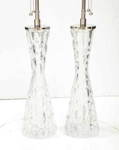 Carl Fagerlund Extra Large Pair of 1970s Crystal Lamps by Carl Fagerlund for Orrefors 