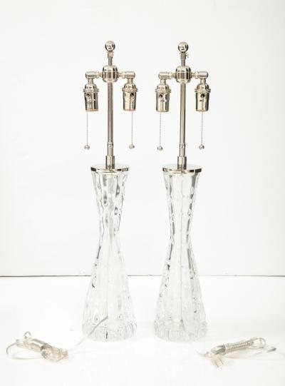 Carl Fagerlund Extra Large Pair of 1970s Crystal Lamps by Carl Fagerlund for Orrefors 