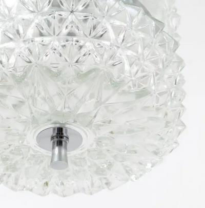 Carl Fagerlund Karl Fagerlund Style Chrome and Faceted Glass Pendant Light from the 1960s