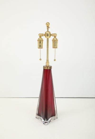 Carl Fagerlund Large Ruby Red Frosted Crystal Lamp by Carl Fagerlund for Orrefors 