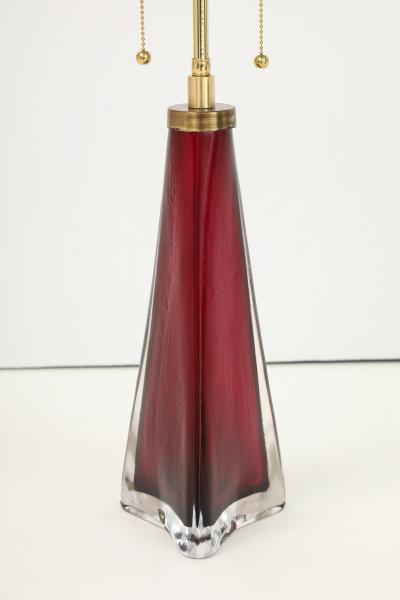 Carl Fagerlund Large Ruby Red Frosted Crystal Lamp by Carl Fagerlund for Orrefors 